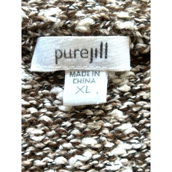 J. Jill Pure Jill Marled Cotton Blend Wherever Cardigan Brown Cream  XL - Picture 11 of 12